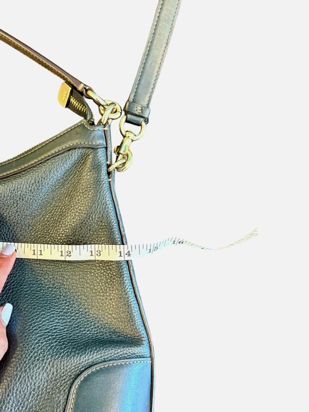 Coach Black Pebbled Leather Hobo Shoulder Bag with Detachable Strap - Picture 9 of 16